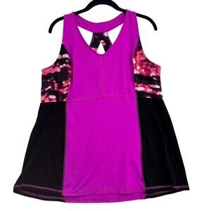 LIVI Active Tank Top Size 18/20 Purple Black Racerback Athletic Lane Bryant